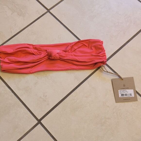 NWT Stone Fox Swim Lele Top Sunset Pink Bandau Bikini Revolve L - Picture 3 of 11